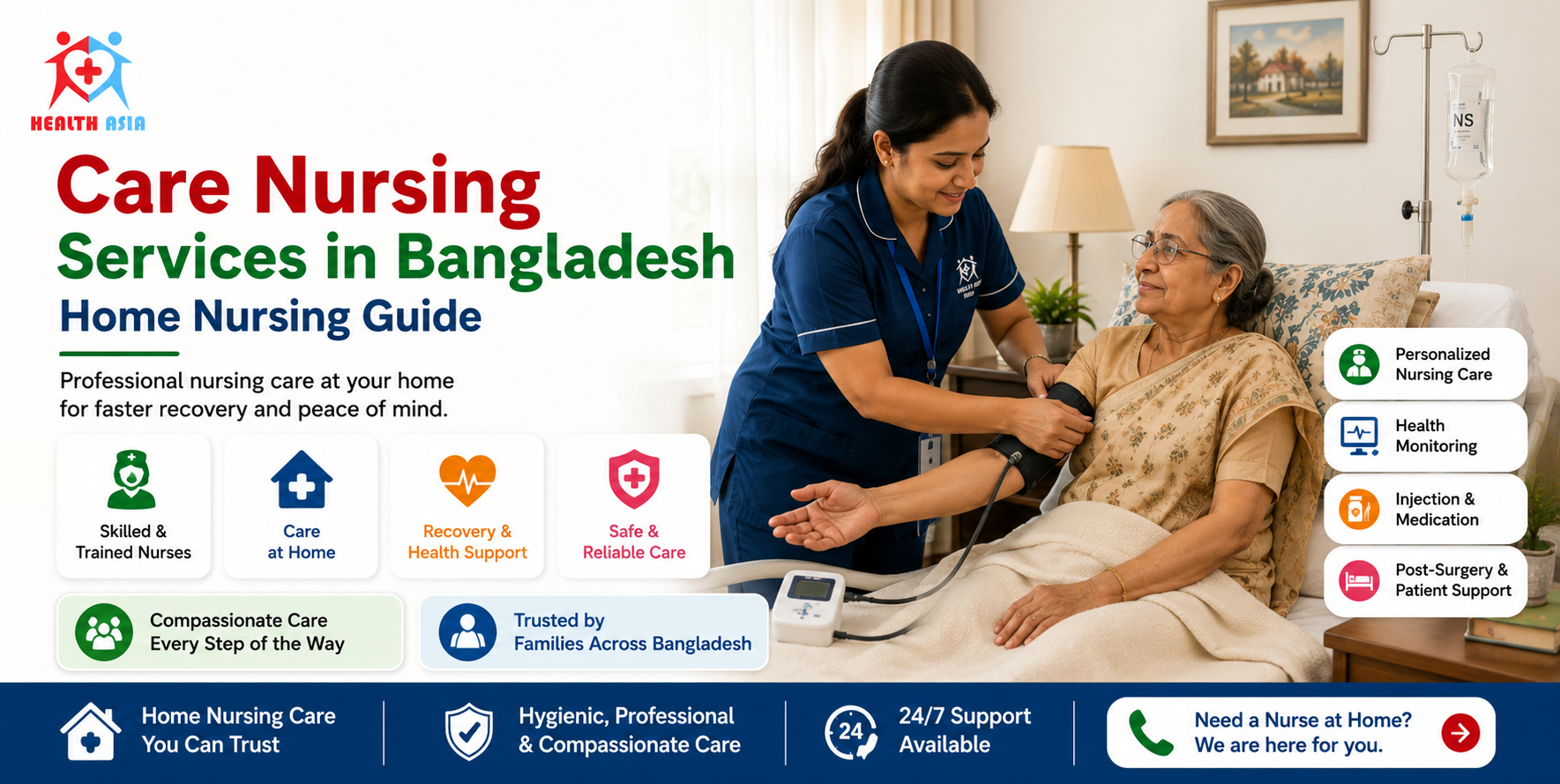 A visual overview of Care Nursing Services in Bangladesh | Home Nursing Guide.